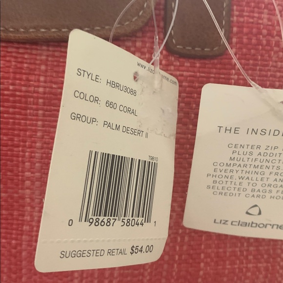 NWT Liz Claiborne Crossbody Tote Bag Pink - Picture 9 of 13